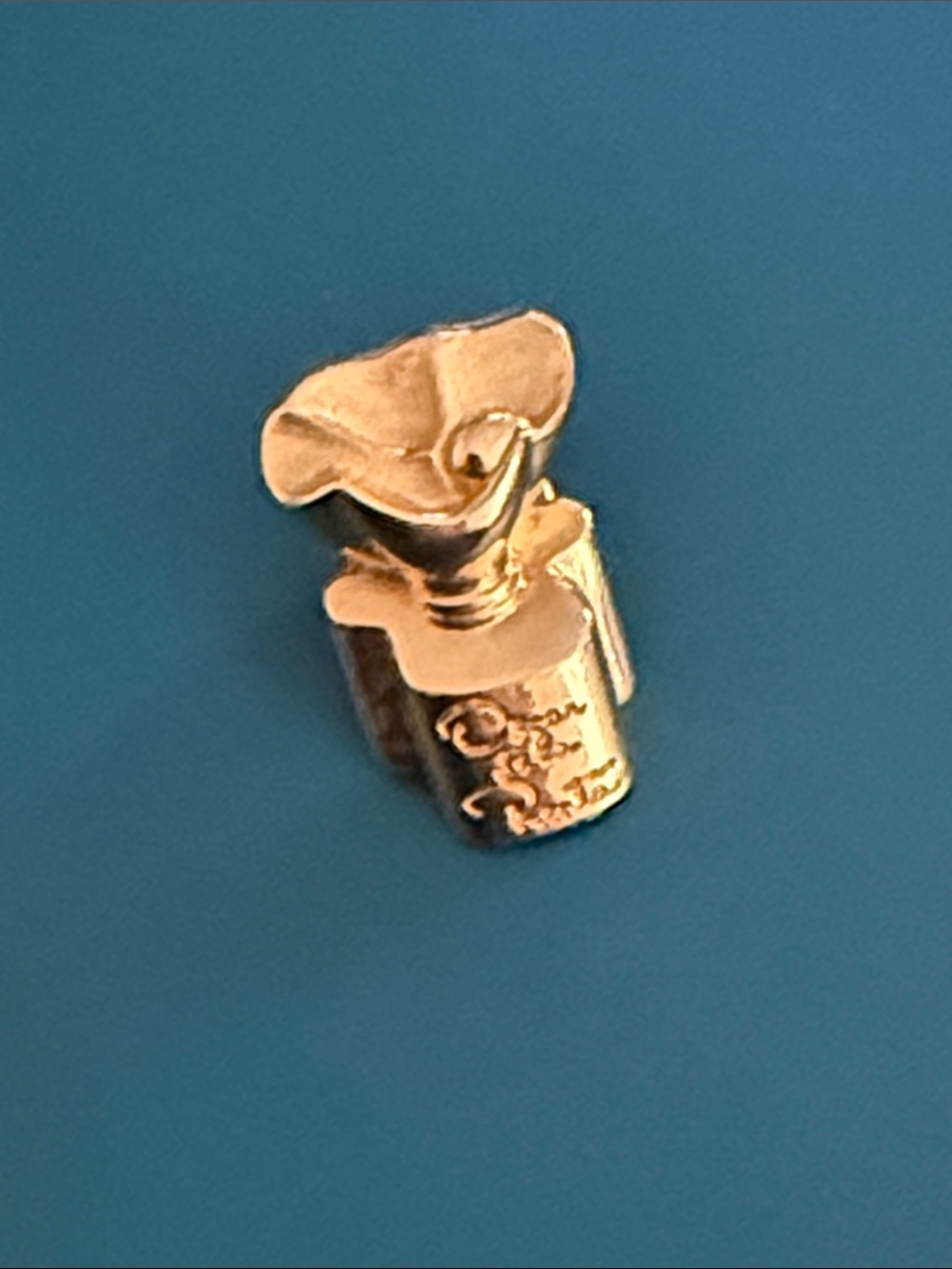 Oscar de la Renta Gold Flower Bud Brooch